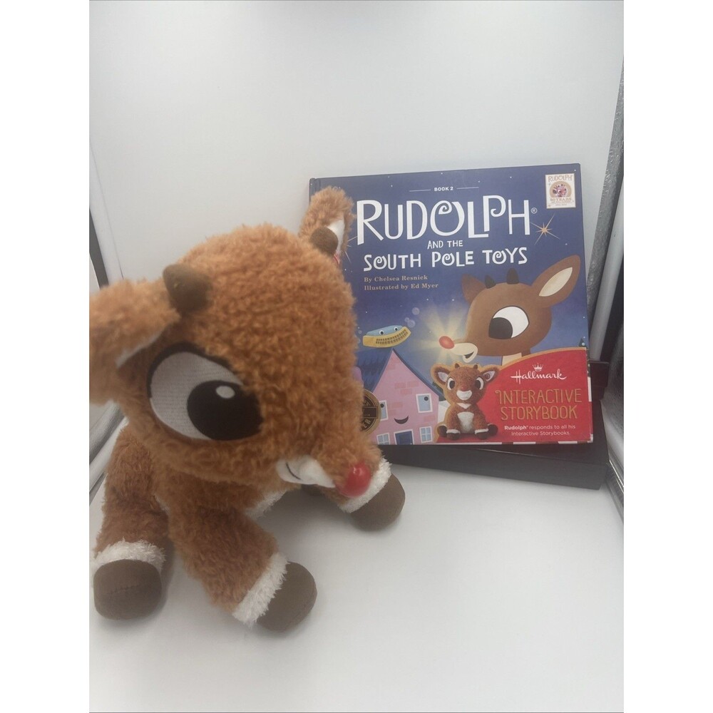 Hallmark Christmas Rudolph Red Nosed Reindeer Interactive Story Buddy Book Read
